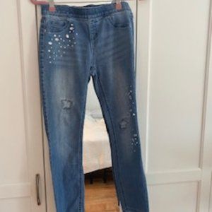 Justice Girls Size 16 Denim Jeans with Gemstones